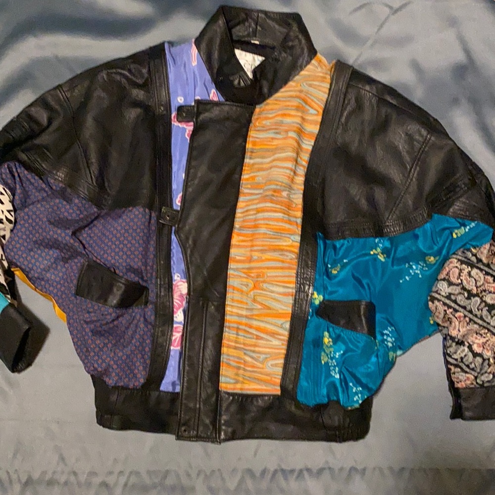 Leather Jacket Fabric Patchwork - image 6